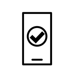 Sticker - smartphone icon with check mark