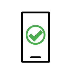 Sticker - smartphone icon with check mark