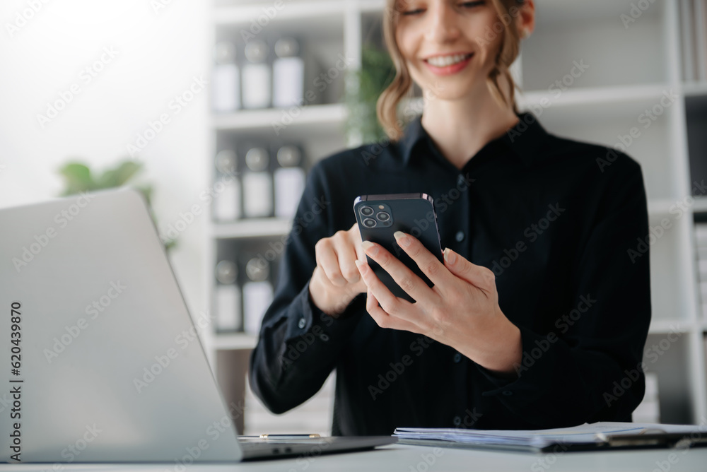 Woman hand using smart phone, tablet payments and holding credit card ...
