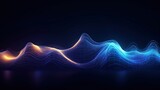 Fototapeta  - Visualization of sound waves. Abstract futuristic background with colorful glowing neon moving high speed wave lines and bokeh lights. Data transfer concept. Fantastic wallpaper. Generative AI