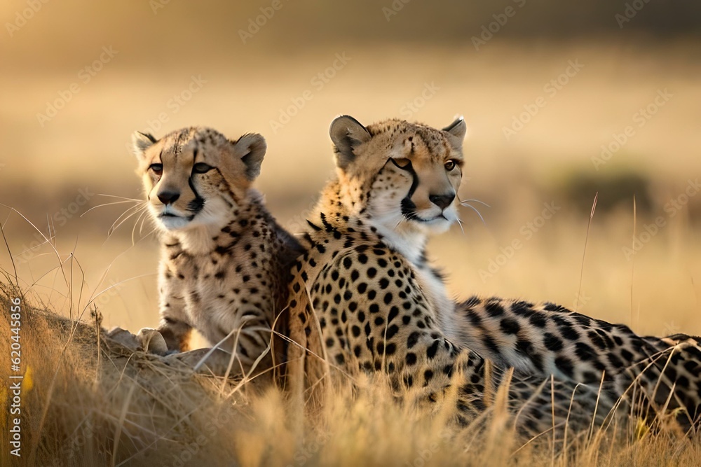 cheetah and cubs