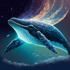 Cosmic whale swimming in space