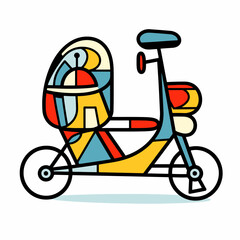 Sticker - bicycle in a wheelchair