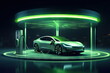 Ev charging station, green energy power, ev car
