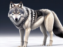 Wolf In The Snow Illustration