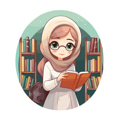 Wall Mural - illustration of a person with a book