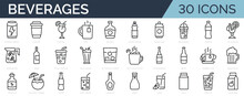 Set Of 45 Line Icons Related To Sales And Marketing. Outline Icon Collection. Editable Stroke. Vector Illustration