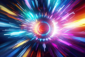 Wall Mural - Colorful Neon Lights Abstract Background