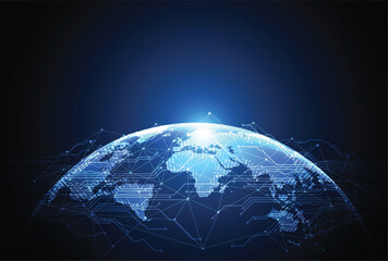 global network connection. world map point and line composition concept of global business. vector i
