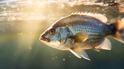 a fish swimming in water