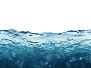 Ocean water surface isolated on transparent background cutout. KI.