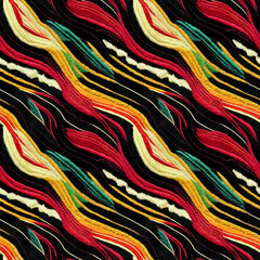 Wall Mural - embroidered abstract design fabric seamless pattern. repeating fashion textile backdrop. generative 