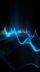 Visualization of sound waves. Abstract futuristic background with colorful glowing neon moving high speed wave lines and bokeh lights. Data transfer concept. Fantastic wallpaper. Generative AI