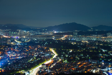 Wall Mural - The night view of Seoul in Korea