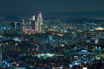 Canvas Print - The night view of Seoul in Korea