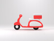 3d rendering red motorcycle transportation concept 