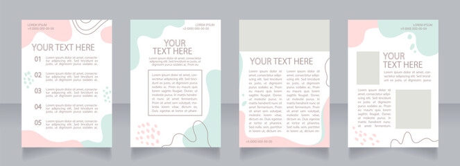 Wall Mural - Child care blank brochure layout design. Babysitting service. Vertical poster template set with empty copy space for text. Premade corporate reports collection. Editable flyer paper pages