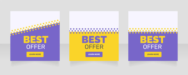 Wall Mural - best offer square web banner design template. vector flyer with text space. advertising placard with
