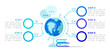 © IMG visuals icons - Learning for geography class blue infographic chart design template. Abstract vector infochart with blank copy spaces. Instructional graphics with 5 step sequence. Visual data presentation