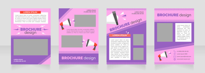 Social media advertisement blank brochure layout design. Promo service. Vertical poster template set with empty copy space for text. Premade corporate reports collection. Editable flyer paper pages