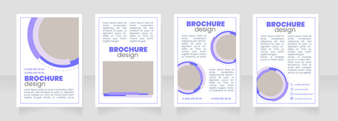Advertising service white blank brochure layout design. Promo agency. Vertical poster template set with empty copy space for text. Premade corporate reports collection. Editable flyer paper pages