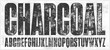 © Mike - Charcoal Texture Font. Uppercase Bold Condensed. Detailed, individually textured characters with an eroded rough charcoal texture taken from high res scans. Works well at small sizes.
