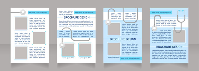 Cholesterol testing importance blank brochure layout design. Vertical poster template set with empty copy space for text. Premade corporate reports collection. Editable flyer paper pages