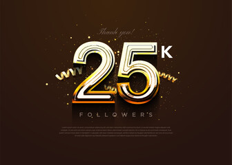 Wall Mural - 25k followers celebration classic and elegant banner concept.