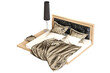 © vadim_fl - bed isolate on a transparent background, interior furniture, 3D illustration, cg render