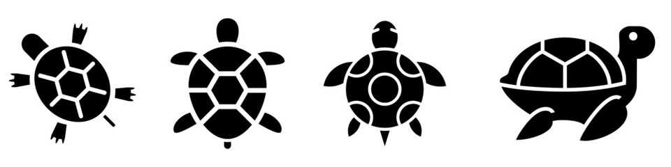 Poster - Turtle icon vector set. animal illustration sign collection. aquatic symbol.