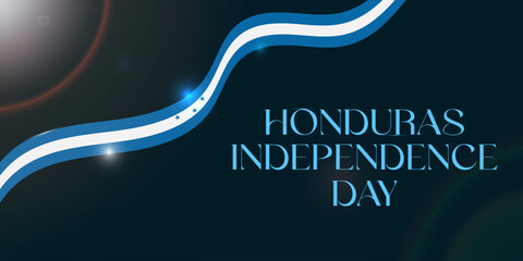 Wall Mural - Honduras independence day with waving flag Honduras Independence poster design concept. Vector illustration.