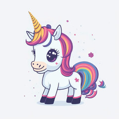 Wall Mural - vector illustration. cute cartoon unicorn on a white background