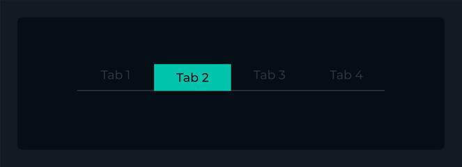 Wall Mural - active second tab in menu row ui element template. editable isolated vector dashboard component. fla