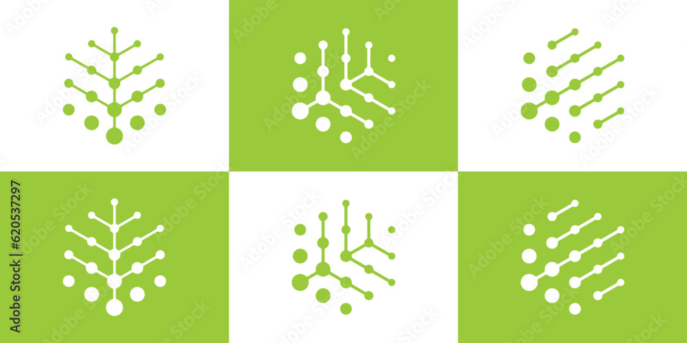 logo design tree tech icon hexagon vector inspiration Stock Vector ...
