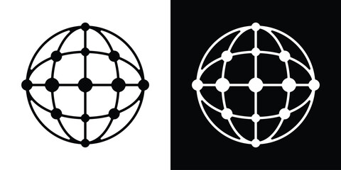 Wall Mural - logo design globe technology icon vector inspiration