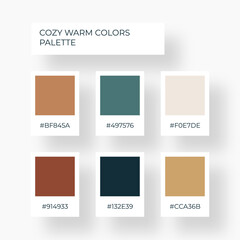 Poster - Color element. Trend pallete of color. Cozy boho warm autumn color pallete. Swatch beautiful tone trendy and modern	