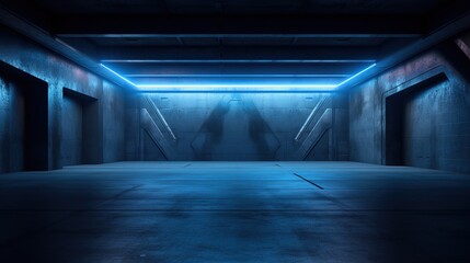 Wall Mural - Sci Fi Futuristic Studio Stage Dark Room Underground