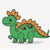 Fototapeta Dinusie - cute stegosaurus cartoon vector