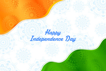 Wall Mural - Indian Tricolor background for celebration of Independence Day of India .Vector illustration