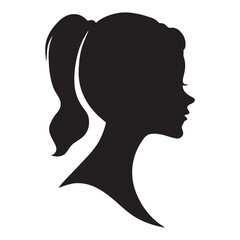 african american side silhouette with curly hair and beautiful face