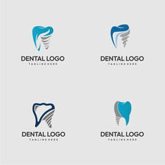 Wall Mural - set of dental logo vector icon