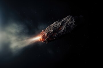 Wall Mural - comet in space with glowing light and stars, created using generative ai technology