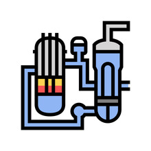 Pressurized Water Reactor Nuclear Energy Color Icon Vector. Pressurized Water Reactor Nuclear Energy Sign. Isolated Symbol Illustration