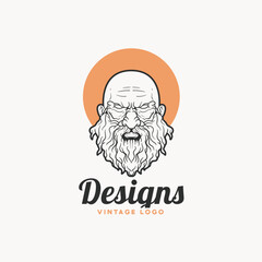 Poster - Barbarian head vintage illustration logo