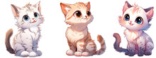 Cute Cat Illustrations For Playful Paws Trendy Adorable Designs, Cartoon Cute Animal Isolated On A Transparent Background, Generative Ai