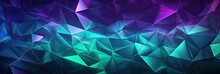 Geometric Lines Abstract Crystalline Purple Green Purple Panoramic Background. Generative AI