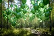 ©  Creative_studio - A bunch of green balloons are in the air. AI