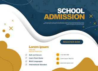 Modern abstract background for school admission design template
