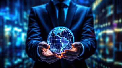 Global business smart innovation technology networks, Businessman and internet network connection, economic development, business deal, marketing planning, digital marketing plan and strategy