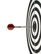 © andy0man - red stripes silver dart arrow hitting red bullseye target in black and white dartboard isolated on transparent